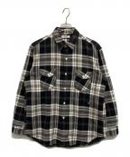 H.R.MARKETハリウッドランチマーケッド）の古着「スプリングネルチェック ワークシャツ」｜ブラック