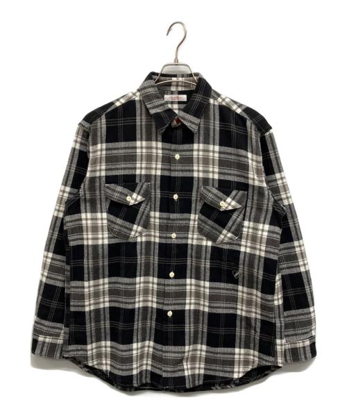 H.R.MARKET（ハリウッドランチマーケッド）H.R.MARKET (ハリウッドランチマーケッド) スプリングネルチェック ワークシャツ ブラック サイズ:2の古着・服飾アイテム
