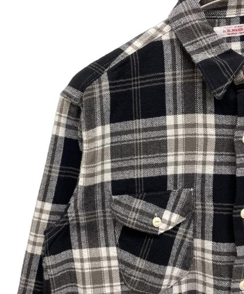 H.R.MARKET（ハリウッドランチマーケッド）H.R.MARKET (ハリウッドランチマーケッド) スプリングネルチェック ワークシャツ ブラック サイズ:2の古着・服飾アイテム