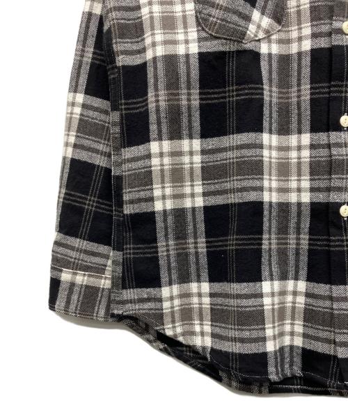 H.R.MARKET（ハリウッドランチマーケッド）H.R.MARKET (ハリウッドランチマーケッド) スプリングネルチェック ワークシャツ ブラック サイズ:2の古着・服飾アイテム