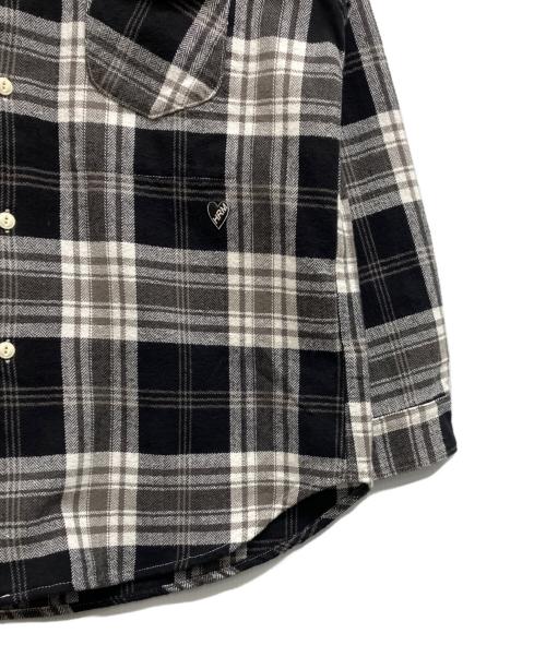 H.R.MARKET（ハリウッドランチマーケッド）H.R.MARKET (ハリウッドランチマーケッド) スプリングネルチェック ワークシャツ ブラック サイズ:2の古着・服飾アイテム