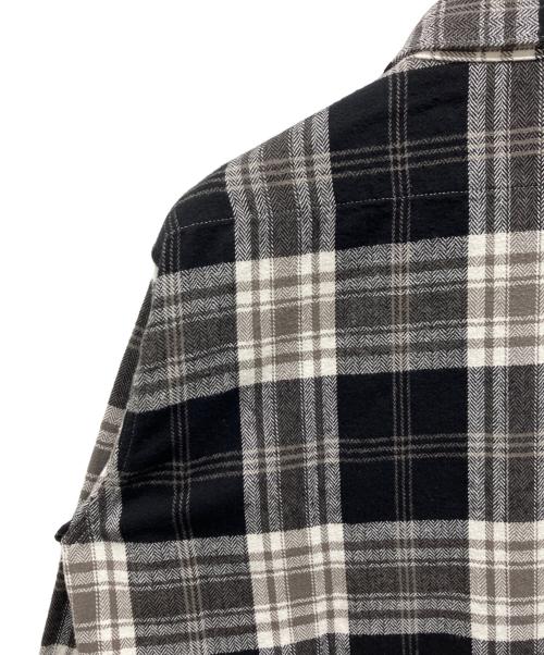 H.R.MARKET（ハリウッドランチマーケッド）H.R.MARKET (ハリウッドランチマーケッド) スプリングネルチェック ワークシャツ ブラック サイズ:2の古着・服飾アイテム