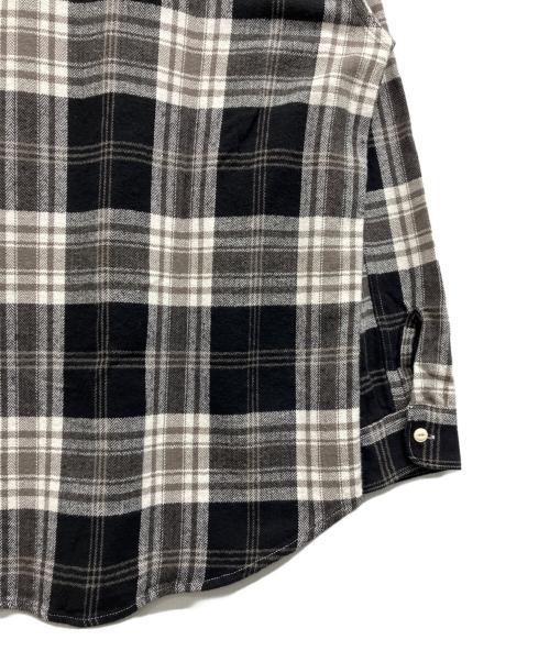 H.R.MARKET（ハリウッドランチマーケッド）H.R.MARKET (ハリウッドランチマーケッド) スプリングネルチェック ワークシャツ ブラック サイズ:2の古着・服飾アイテム