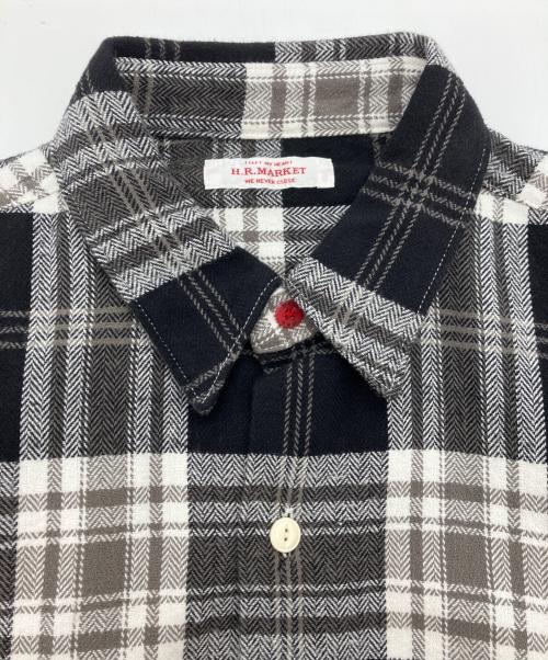 H.R.MARKET（ハリウッドランチマーケッド）H.R.MARKET (ハリウッドランチマーケッド) スプリングネルチェック ワークシャツ ブラック サイズ:2の古着・服飾アイテム