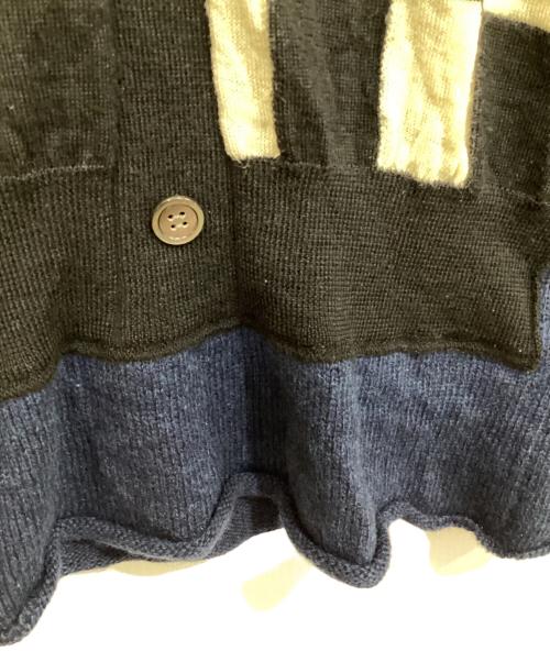 COMME des GARCONS HOMME PLUS（コムデギャルソンオムプリュス）COMME des GARCONS HOMME PLUS (コムデギャルソンオムプリュス) チェッカーVネックニット ネイビー サイズ:Sの古着・服飾アイテム