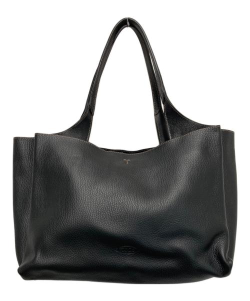 TOD'S（トッズ）TOD'S (トッズ) T タイムレスレザートートバッグ ブラックの古着・服飾アイテム