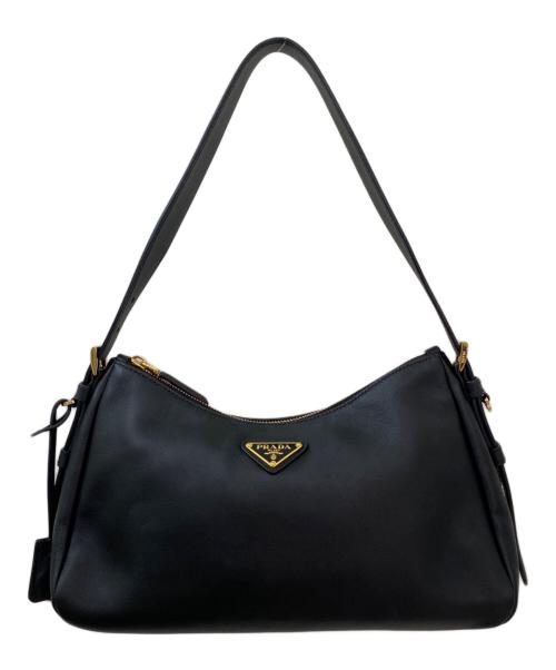 PRADA（プラダ）PRADA (プラダ) エメ ミディアム レザー ショルダーバッグ ブラック サイズ:ミディアムの古着・服飾アイテム