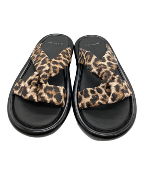 MANA（マナ）MANA (マナ) レオパードサンダル ブラック サイズ:37の古着・服飾アイテム