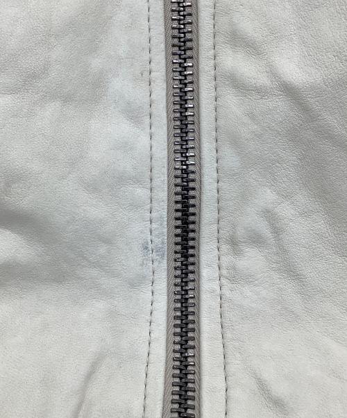 GIORGIO BRATO（ジョルジョブラッド）GIORGIO BRATO (ジョルジョブラッド) オールレザー フルジップ フーデッド ジャケット アイボリー サイズ:48の古着・服飾アイテム