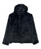 ISAMU KATAYAMA BACKLASHイサムカタヤマ・バックラッシュ）の古着「SNAP-HOODIE JACKET / RABBIT-FUR-KNIT」｜ブラック
