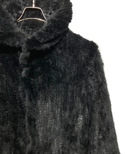 ISAMU KATAYAMA BACKLASH（イサムカタヤマ・バックラッシュ）ISAMU KATAYAMA BACKLASH (イサムカタヤマ・バックラッシュ) SNAP-HOODIE JACKET / RABBIT-FUR-KNIT ブラック サイズ:Mの古着・服飾アイテム
