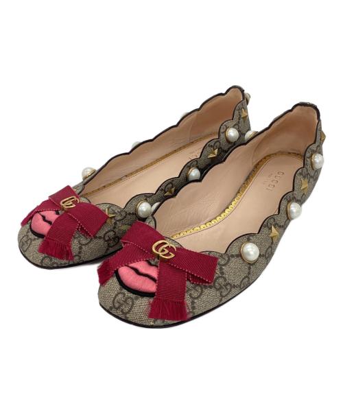 GUCCI（グッチ）GUCCI (グッチ) GG Supreme ballet flat ベージュ サイズ:37 1/2の古着・服飾アイテム