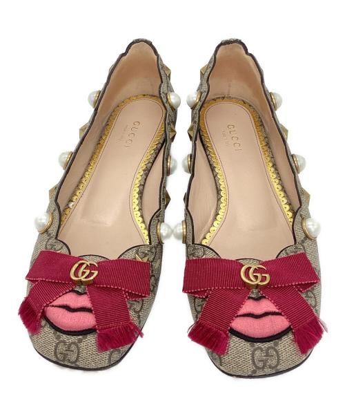 GUCCI（グッチ）GUCCI (グッチ) GG Supreme ballet flat ベージュ サイズ:37 1/2の古着・服飾アイテム
