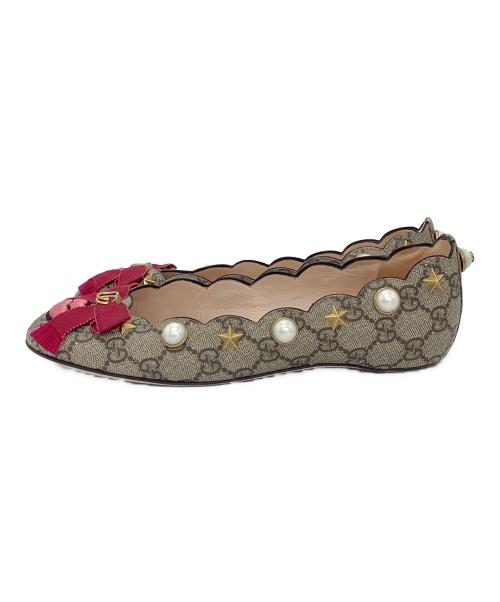GUCCI（グッチ）GUCCI (グッチ) GG Supreme ballet flat ベージュ サイズ:37 1/2の古着・服飾アイテム