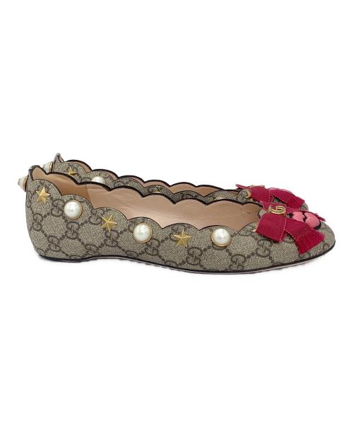 GUCCI（グッチ）GUCCI (グッチ) GG Supreme ballet flat ベージュ サイズ:37 1/2の古着・服飾アイテム