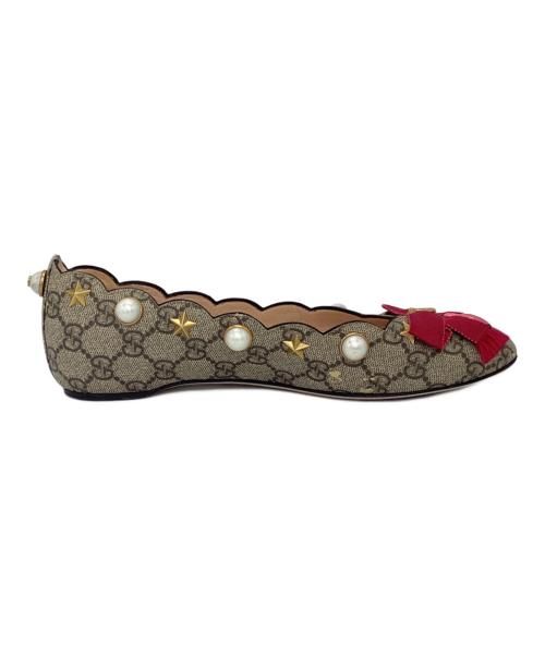 GUCCI（グッチ）GUCCI (グッチ) GG Supreme ballet flat ベージュ サイズ:37 1/2の古着・服飾アイテム