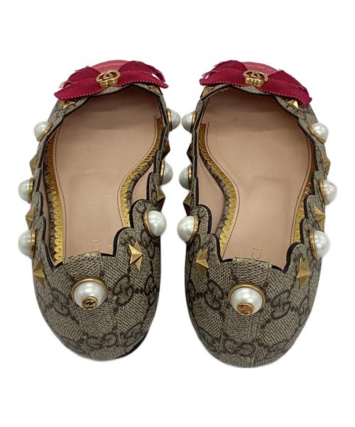 GUCCI（グッチ）GUCCI (グッチ) GG Supreme ballet flat ベージュ サイズ:37 1/2の古着・服飾アイテム