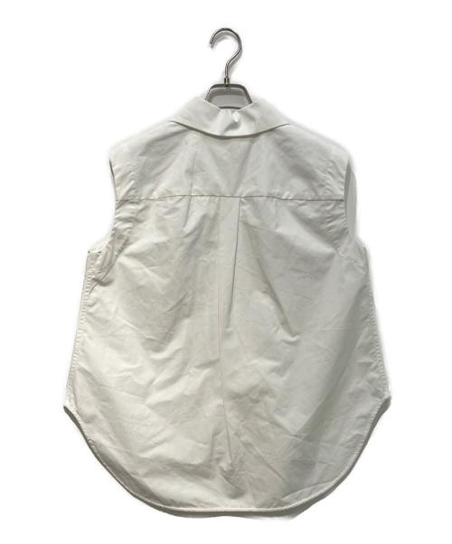 j.（ジェイドット サムワンプレシャス）j. (ジェイドット サムワンプレシャス) タイプライターコットンノースリーブブラウス ホワイト サイズ:Mの古着・服飾アイテム