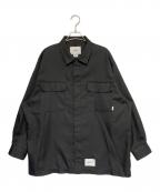 WTAPSダブルタップス）の古着「HUEY L/S SHIRT POLY TWILL」｜ブラック