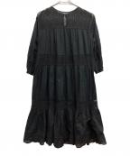 Spick and Spanスピック＆スパン）の古着「HYUレースギャザーワンピース」｜ブラック