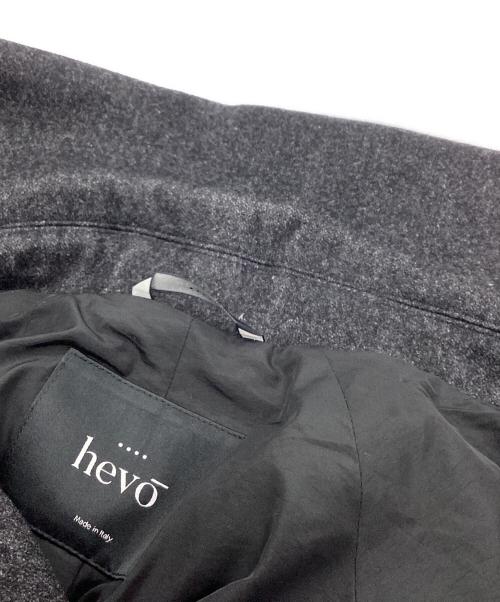 HEVO（イーヴォ）Hevo (イーヴォ) ウールナイロン ダブルブレステッド ベルテッドコート グレー サイズ:46の古着・服飾アイテム