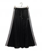 adidasアディダス）の古着「LONG SATIN SKIRT」｜ブラック