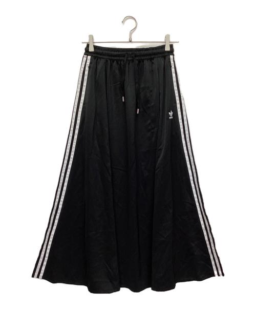 adidas（アディダス）adidas (アディダス) LONG SATIN SKIRT ブラック サイズ:Lの古着・服飾アイテム