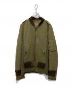 MIHARA YASUHIROミハラヤスヒロ）の古着「ニット切替 MA-1ジャケット」｜オリーブ