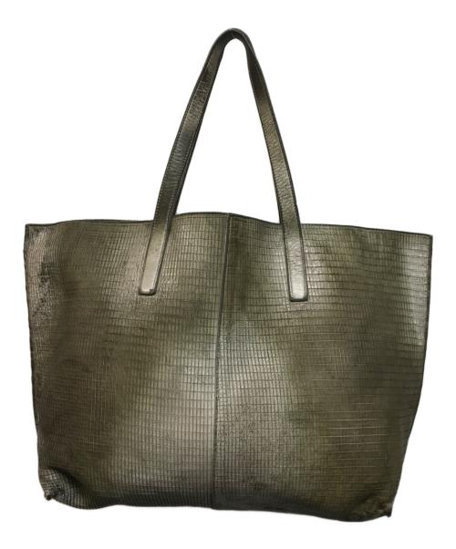 GIORGIO BRATO（ジョルジョブラッド）GIORGIO BRATO (ジョルジョブラッド) USED加工メタリックトートバッグ グレーの古着・服飾アイテム