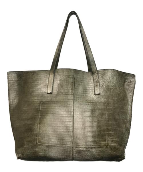 GIORGIO BRATO（ジョルジョブラッド）GIORGIO BRATO (ジョルジョブラッド) USED加工メタリックトートバッグ グレーの古着・服飾アイテム
