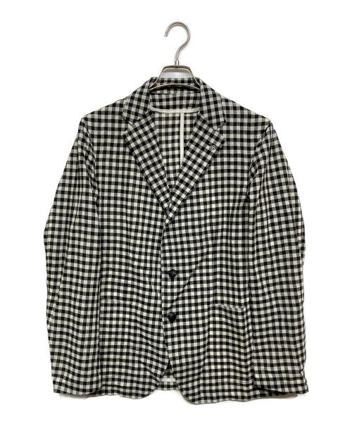 TAGLIATORE（タリアトーレ）TAGLIATORE (タリアトーレ) ギンガムチェック 2Bジャケット ブラック×ホワイト サイズ:48の古着・服飾アイテム