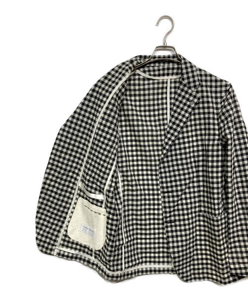 TAGLIATORE（タリアトーレ）TAGLIATORE (タリアトーレ) ギンガムチェック 2Bジャケット ブラック×ホワイト サイズ:48の古着・服飾アイテム