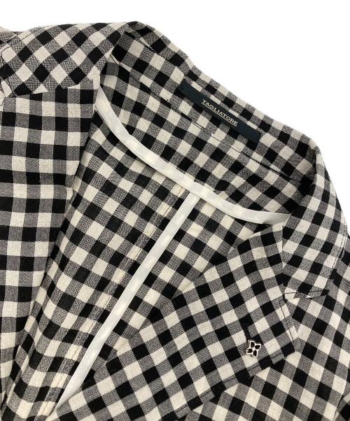 TAGLIATORE（タリアトーレ）TAGLIATORE (タリアトーレ) ギンガムチェック 2Bジャケット ブラック×ホワイト サイズ:48の古着・服飾アイテム
