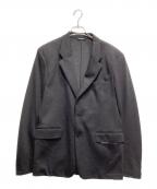 GIVENCHYジバンシィ）の古着「テープロゴ ジャージー シングル テーラードジャケット」｜チャコールグレー