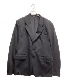 GIVENCHY（ジバンシィ）の古着「テープロゴ ジャージー シングル テーラードジャケット」｜チャコールグレー