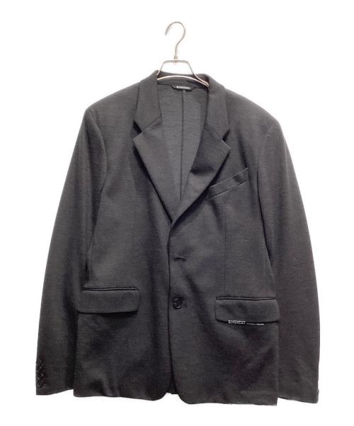 GIVENCHY（ジバンシィ）GIVENCHY (ジバンシィ) テープロゴ ジャージー シングル テーラードジャケット チャコールグレー サイズ:48の古着・服飾アイテム