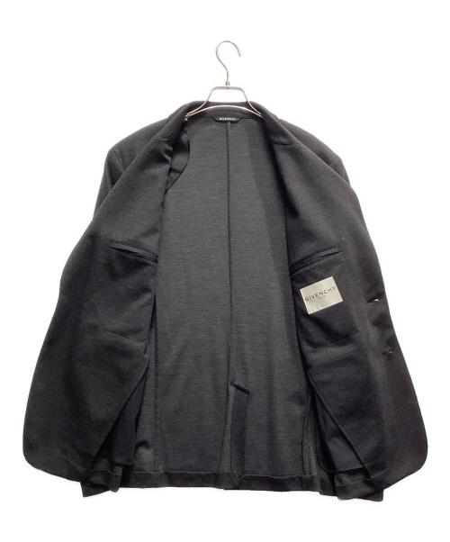 GIVENCHY（ジバンシィ）GIVENCHY (ジバンシィ) テープロゴ ジャージー シングル テーラードジャケット チャコールグレー サイズ:48の古着・服飾アイテム