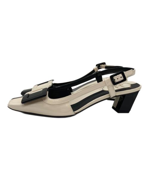 Roger Vivier（ロジェ ヴィヴィエ）Roger Vivier (ロジェ ヴィヴィエ) カラーブロックパンプス ホワイト×ブラック サイズ:37の古着・服飾アイテム