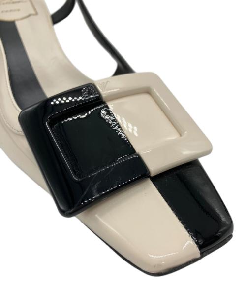 Roger Vivier（ロジェ ヴィヴィエ）Roger Vivier (ロジェ ヴィヴィエ) カラーブロックパンプス ホワイト×ブラック サイズ:37の古着・服飾アイテム