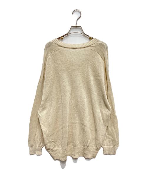 BRILL（ブリル）BRILL (ブリル) リネンコットンVネックプルオーバーニット ベージュ サイズ:freeの古着・服飾アイテム