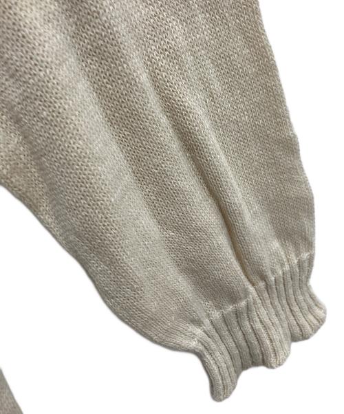 BRILL（ブリル）BRILL (ブリル) リネンコットンVネックプルオーバーニット ベージュ サイズ:freeの古着・服飾アイテム