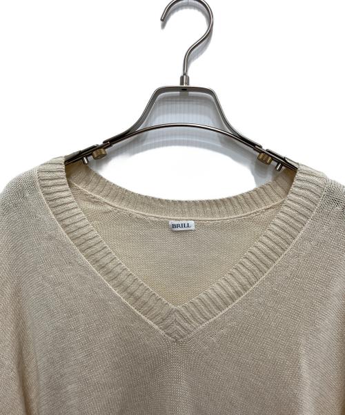 BRILL（ブリル）BRILL (ブリル) リネンコットンVネックプルオーバーニット ベージュ サイズ:freeの古着・服飾アイテム