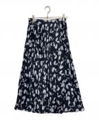 ANAYIアナイ）の古着「チューリッププリントプリーツスカート」｜ネイビー