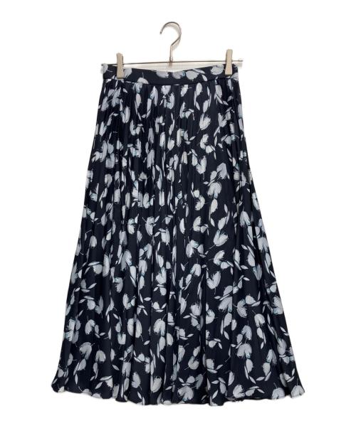 ANAYI（アナイ）ANAYI (アナイ) チューリッププリントプリーツスカート ネイビー サイズ:38の古着・服飾アイテム