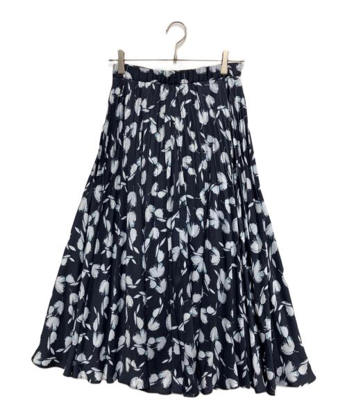 ANAYI（アナイ）ANAYI (アナイ) チューリッププリントプリーツスカート ネイビー サイズ:38の古着・服飾アイテム