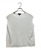 theoryセオリー）の古着「Wooster Crepe Knit Boat Neck Top」｜ホワイト