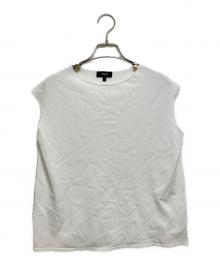 theory（セオリー）の古着「Wooster Crepe Knit Boat Neck Top」｜ホワイト