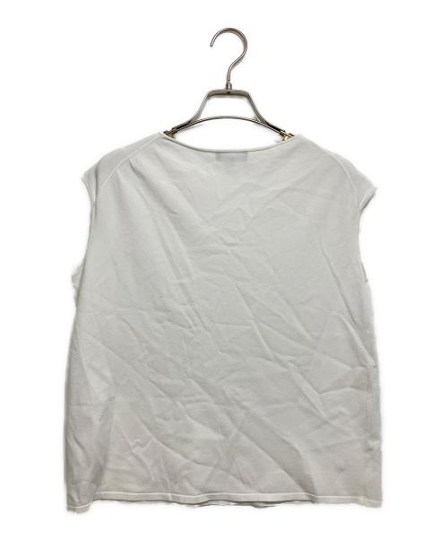 theory（セオリー）theory (セオリー) Wooster Crepe Knit Boat Neck Top ホワイト サイズ:Sの古着・服飾アイテム