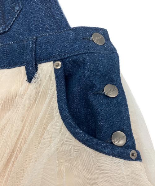 Belle vintage（ベル ヴィンテージ）Belle vintage (ベル ヴィンテージ) ボリュームチュール×オーガンジーデニムサロペット　ETNIS0320001 インディゴ×ホワイトの古着・服飾アイテム