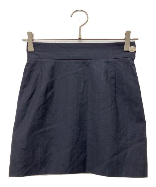 Vivienne Westwood（ヴィヴィアンウエストウッド）Vivienne Westwood (ヴィヴィアンウエストウッド) ストライプミニスカート ネイビー サイズ:40の古着・服飾アイテム